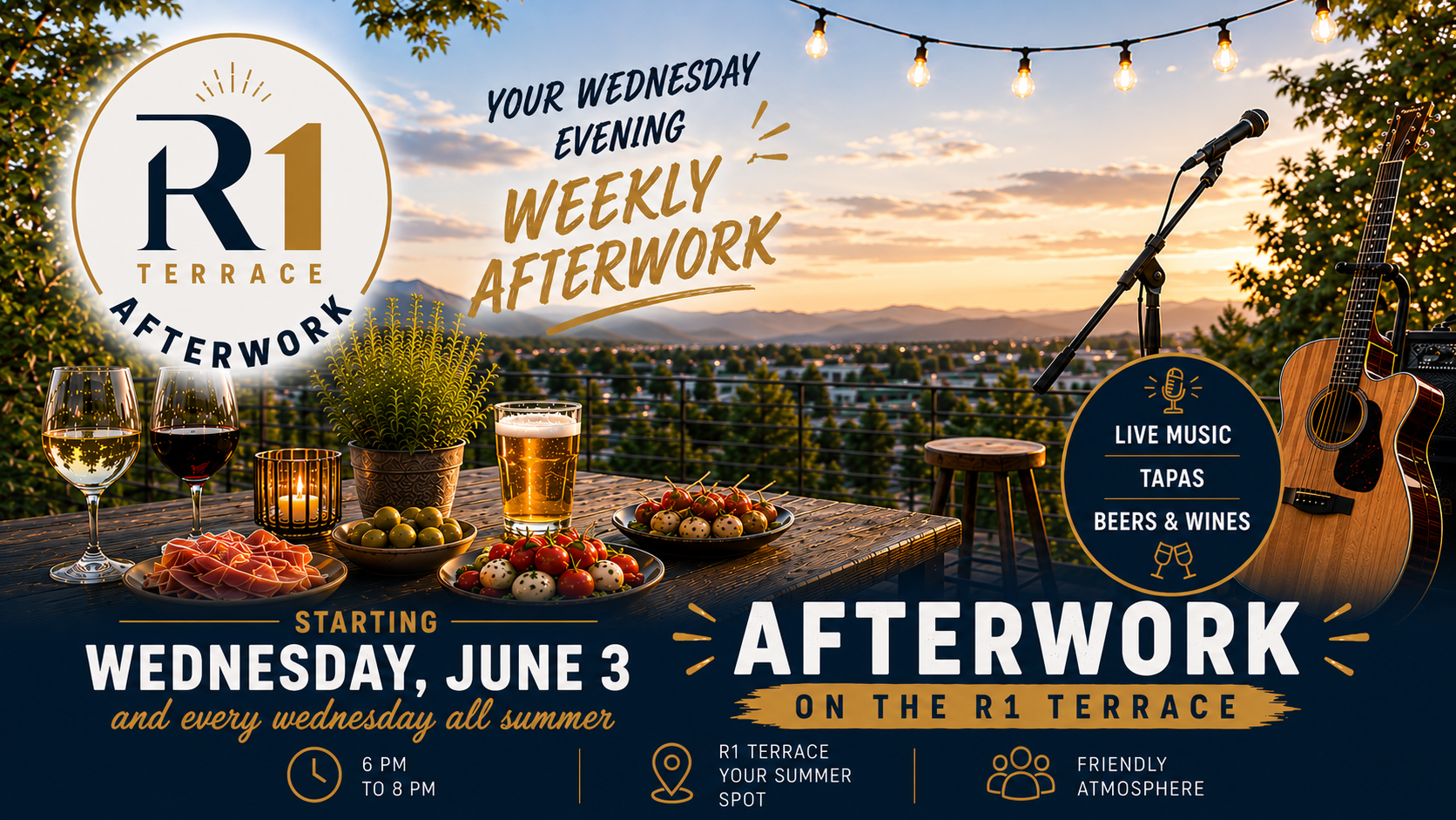 Afterwork Evenings every Wednesday at Restaurant 1 Terrace