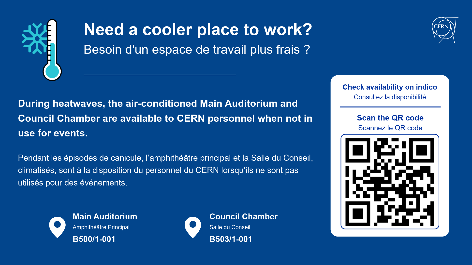 Air-conditioned spaces available during heatwaves