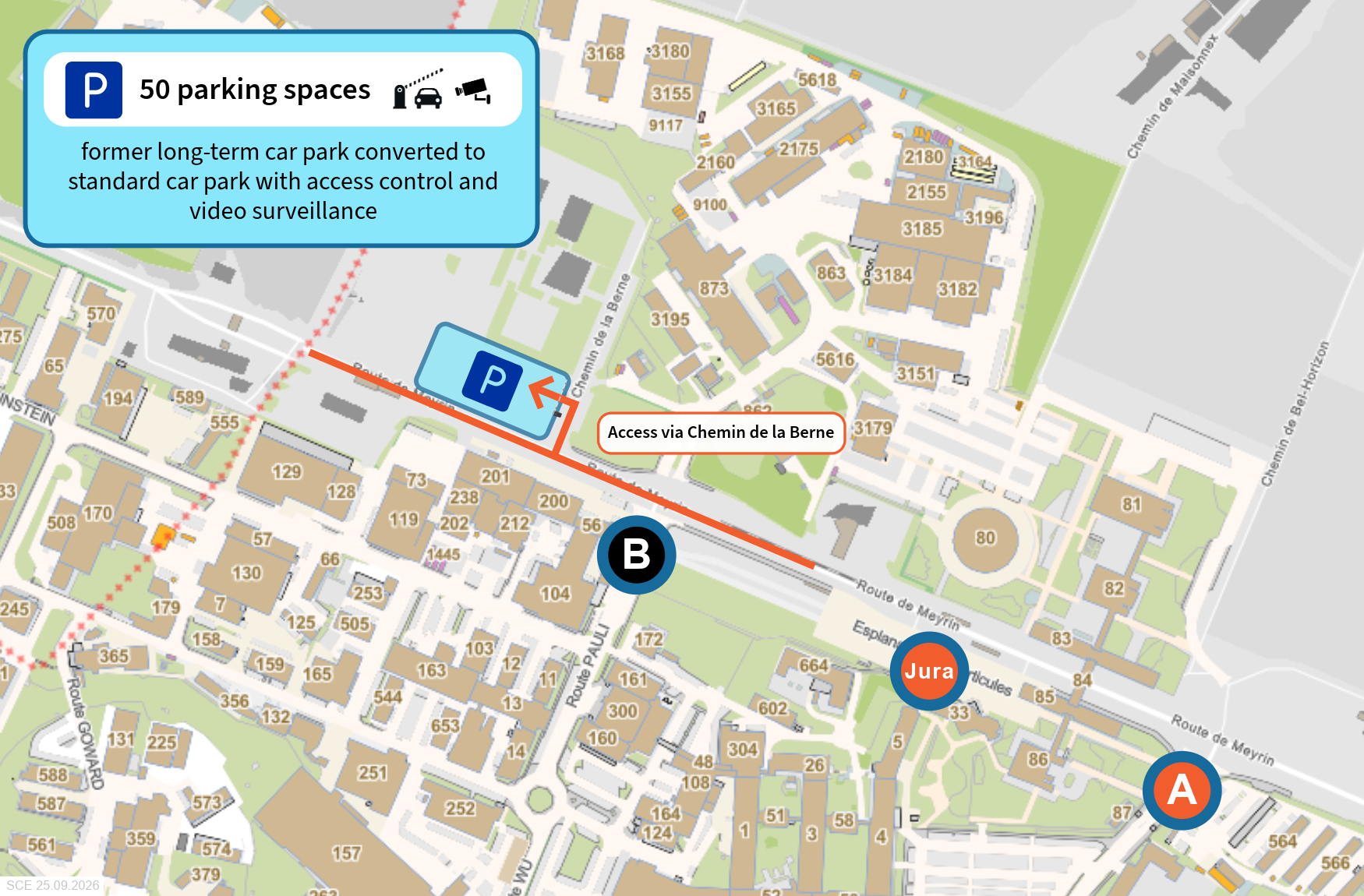 More parking spaces now available near the Maisonnex Sports Complex